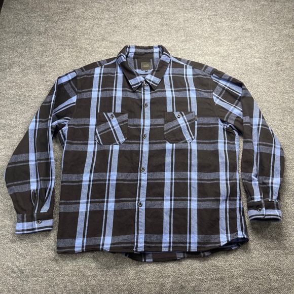 RATS Other - RATS Darkside Initiative Flannel Shirt Mens XXL Black Blue Plaid Long Sleeve